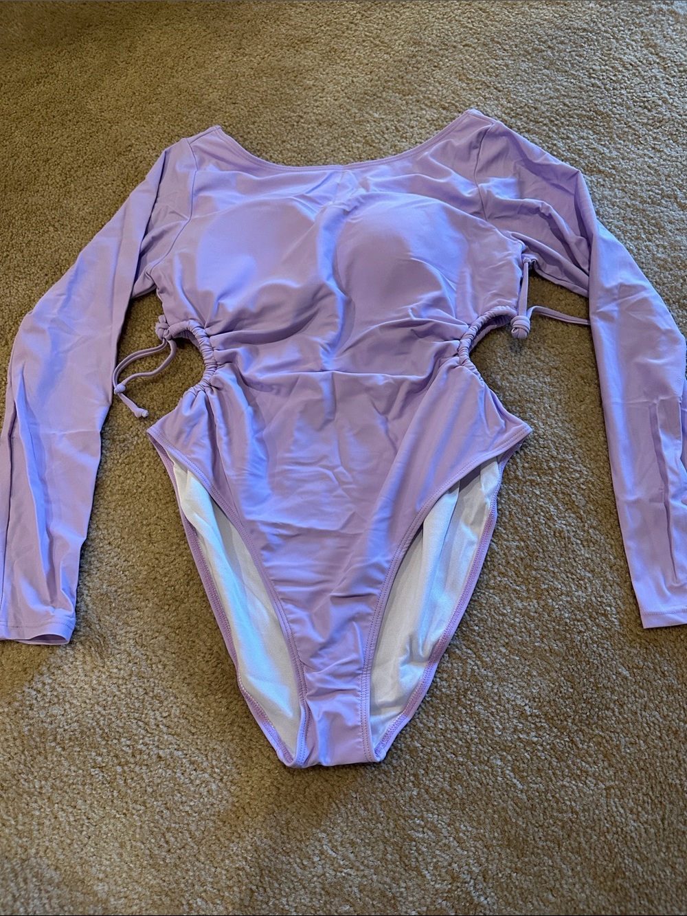 Womens Long Sleeve One-Piece Swimsuit - Lavender